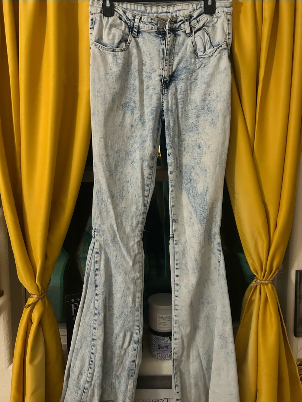 Light Acid Wash Flare Jeans for Women